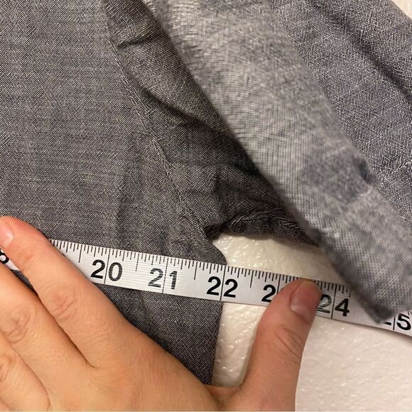 Vans Button Down Gray Hawaiian tropical print Pocket Short Sleeve Shirt -M - Picture 2 of 9